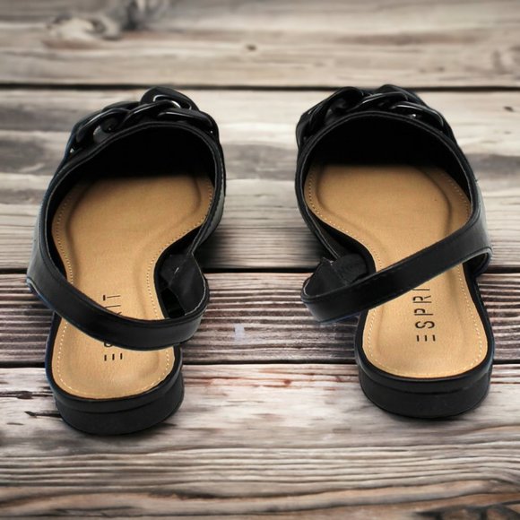 Women's Esprit Patty Flats in Black Size 7.5 Medium - Picture 2 of 8